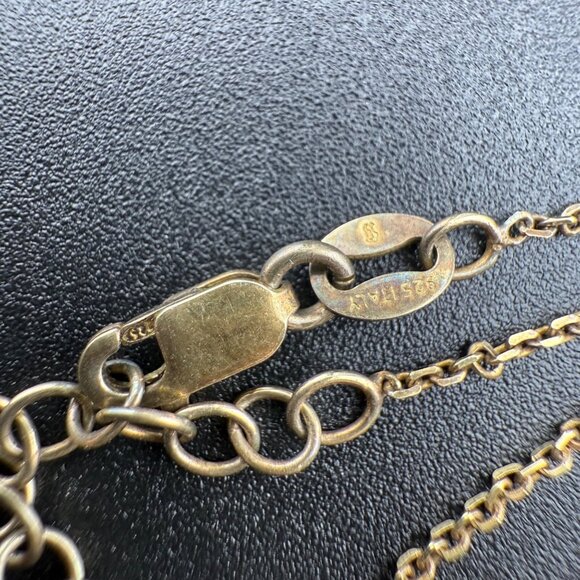 Sterling Silver Vermeil Cross Pendant Necklace With Cubic Zirconia Stones 925 It - Picture 5 of 6